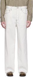 Karmuel Young White Cuboid Wide Jeans