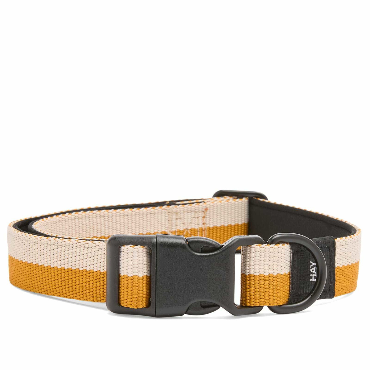 HAY Flat Dog Collar - Medium/Large in Off-White/Ochre 