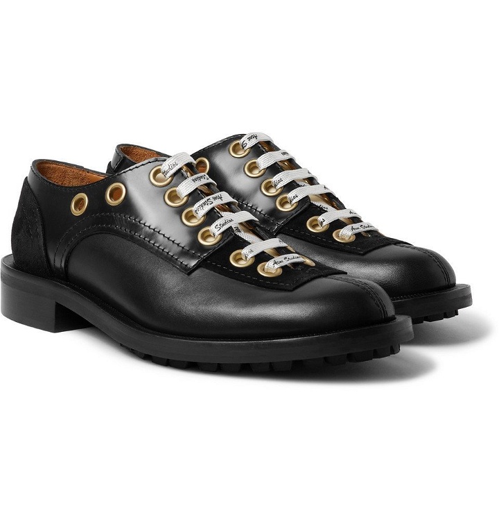 Photo: Acne Studios - Suede-Panelled Leather Derby Shoes - Men - Black