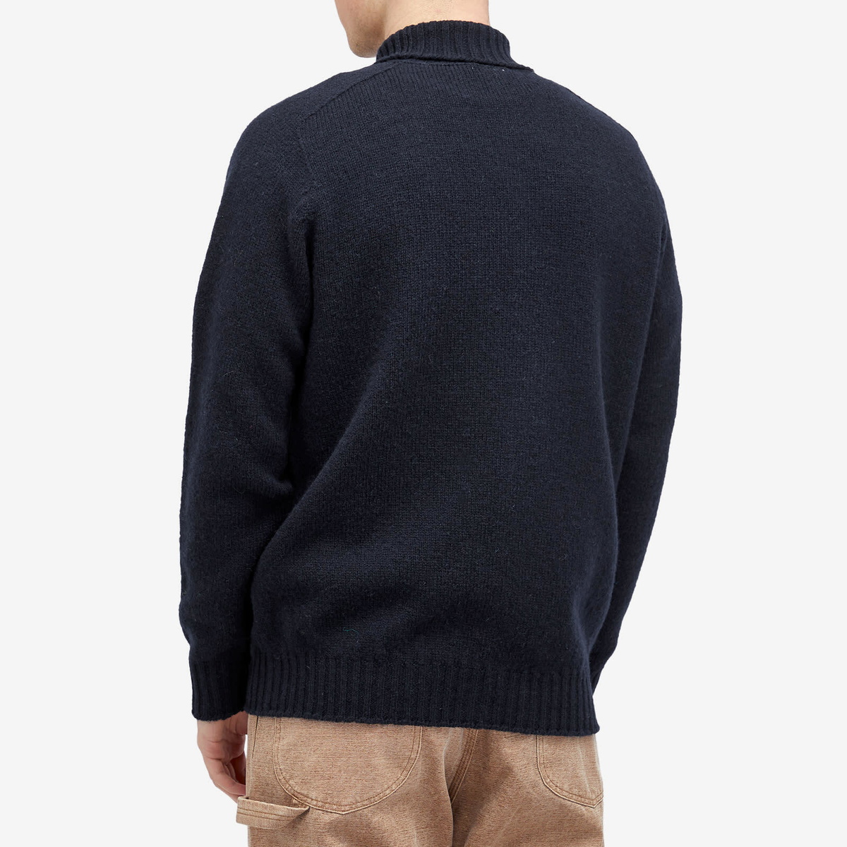 Jamieson's of Shetland Men's Roll Neck Knit in Dark Navy