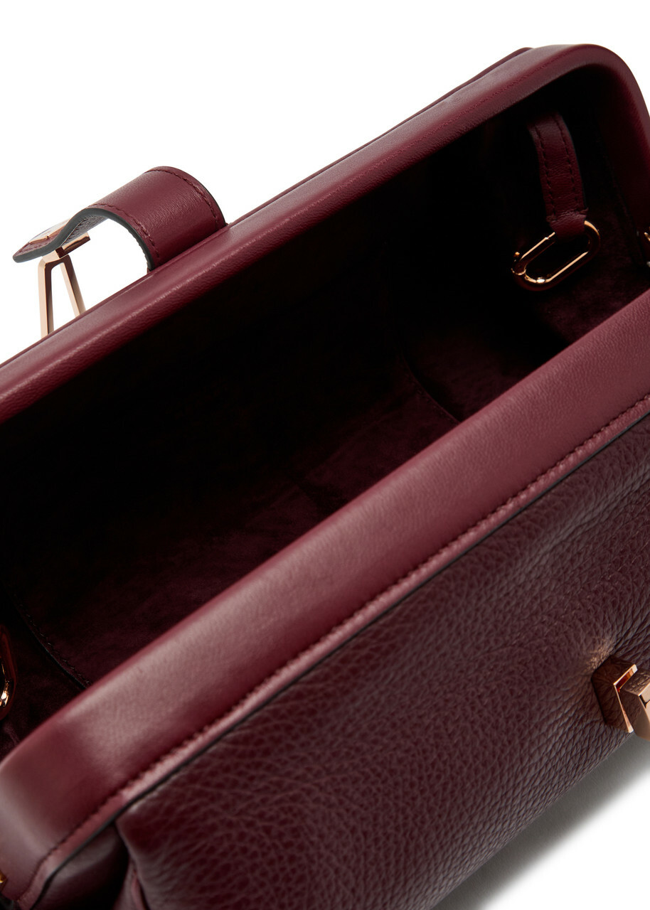 Gabriela Hearst Paola Grained Leather Clutch - Bordeaux - One Size