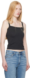 rag & bone Black 'The Slub Square Neck' Tank Top