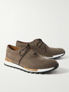 Berluti - Fast Track Perforated Nubuck Sneakers - Brown