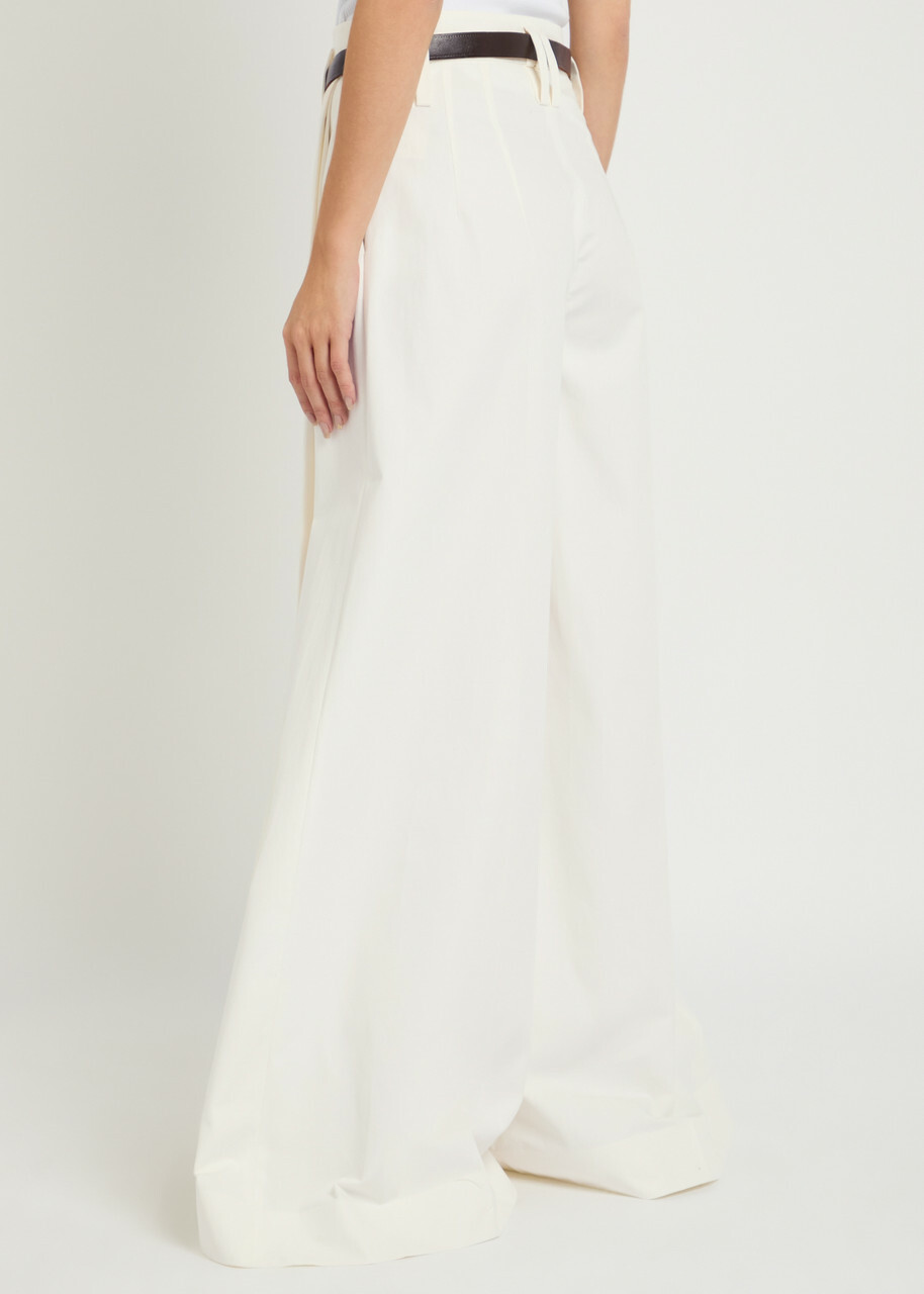 A.W.A.K.E Mode Split Cotton-poplin Trousers White