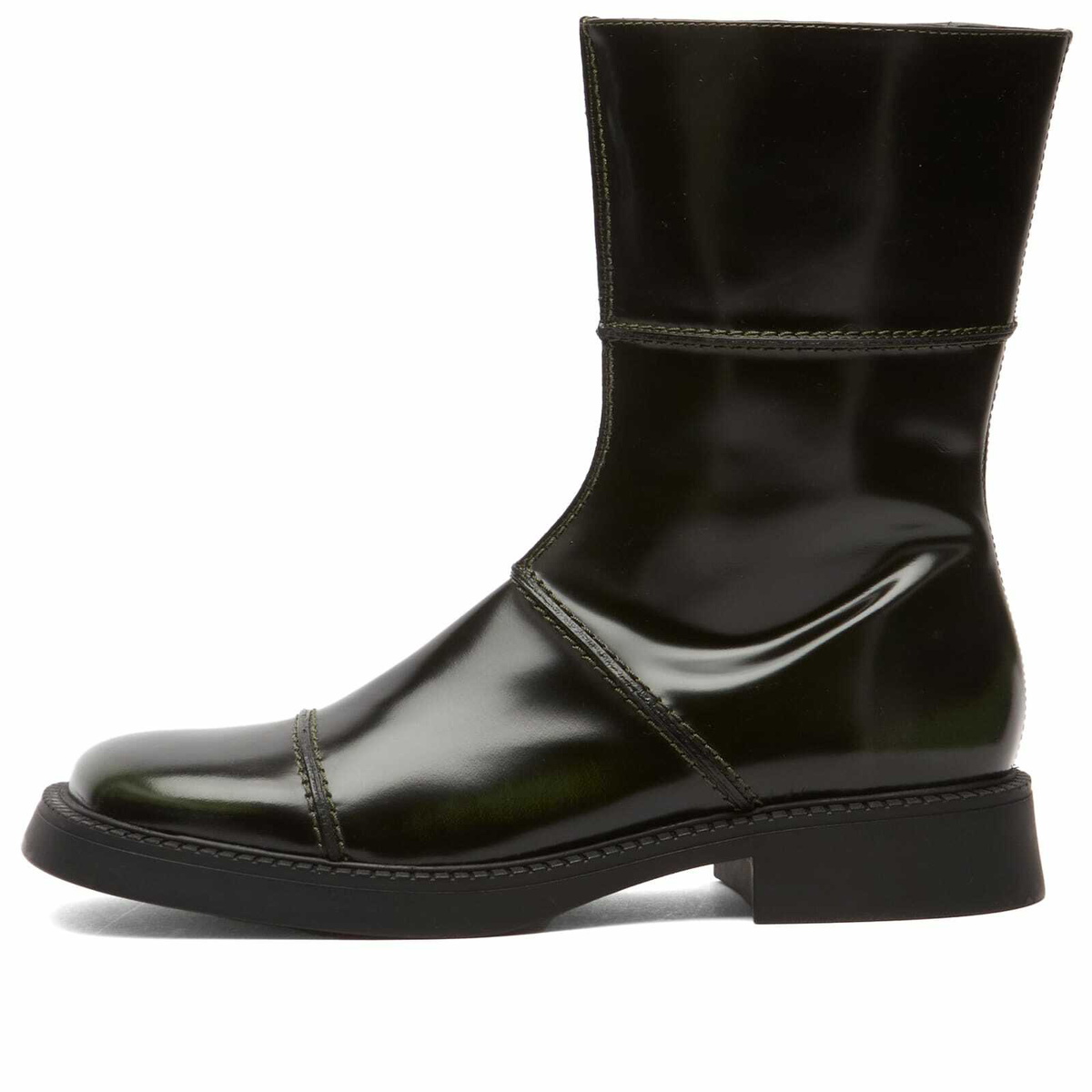 MIISTA Women's Dahlia Khaki Black Ankle Boots in Khaki/Black