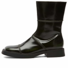 MIISTA Women's Dahlia Khaki Black Ankle Boots in Khaki/Black