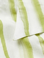 Massimo Alba - Venice Camp-Collar Striped Cotton-Jacquard Shirt - Green