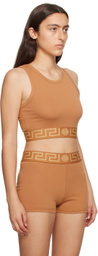 Versace Underwear Tan Greca Border Tank Top