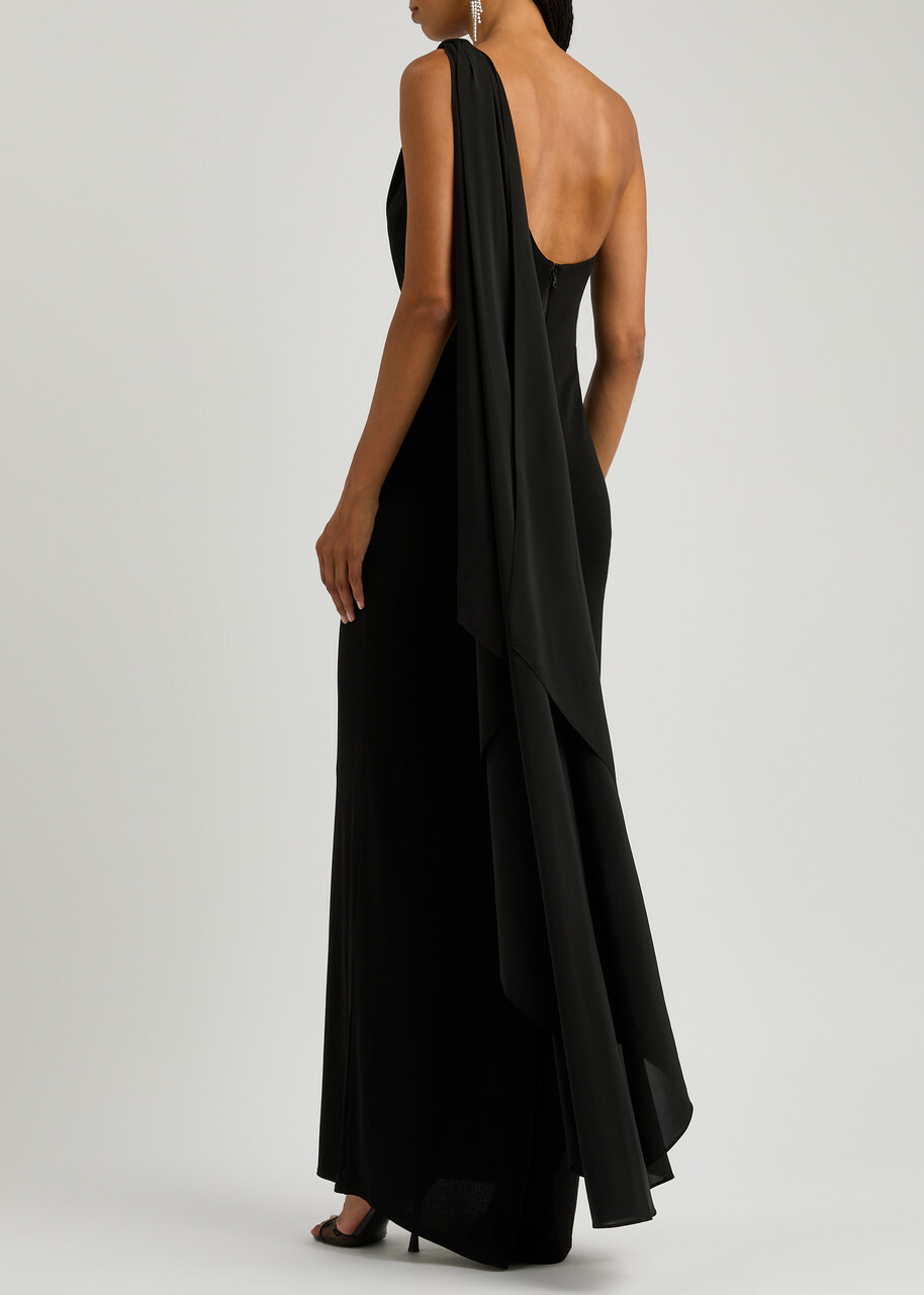 Alice + Olivia Anja Draped One-shoulder Maxi Dress Black Alice + Olivia Alice + Olivia Anja Draped One-shoulder Maxi Dress Black Alice + Olivia