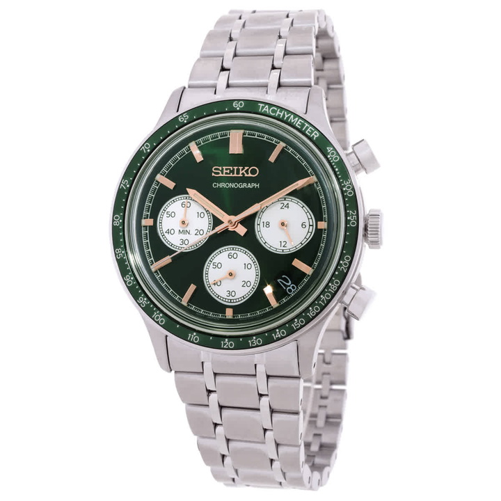 Photo: Seiko Chronograph Quartz Green Dial Mens Watch SSB481P1