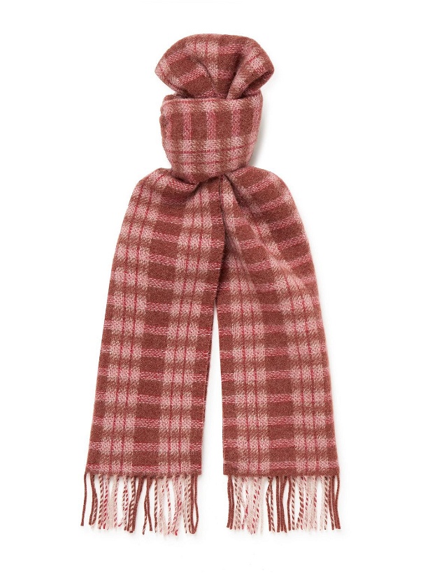 Photo: Mr P. - Fringed Checked Wool-Blend Scarf