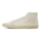 Saint Laurent Off-White Damaged Canvas Court Classic SL/06 High-Top Sneakers