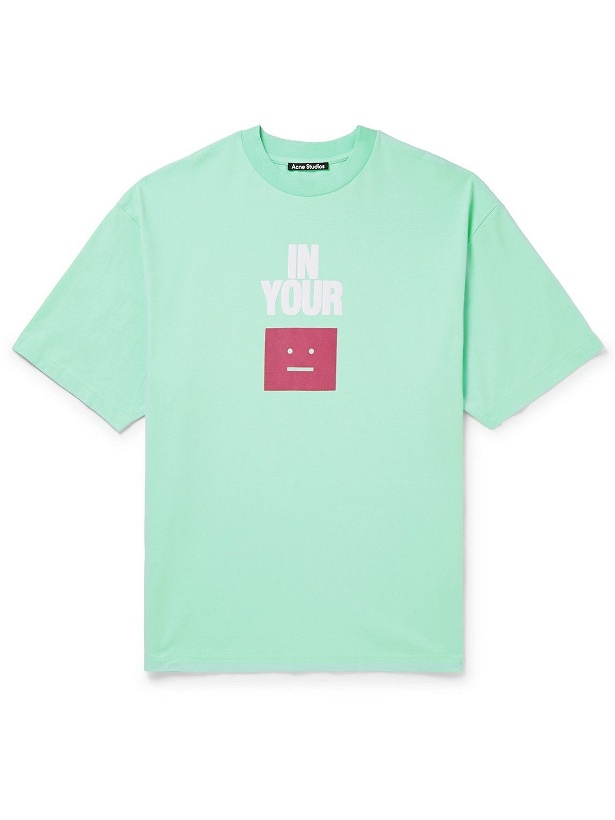 Photo: Acne Studios - Printed Stretch-Cotton Jersey T-Shirt - Green