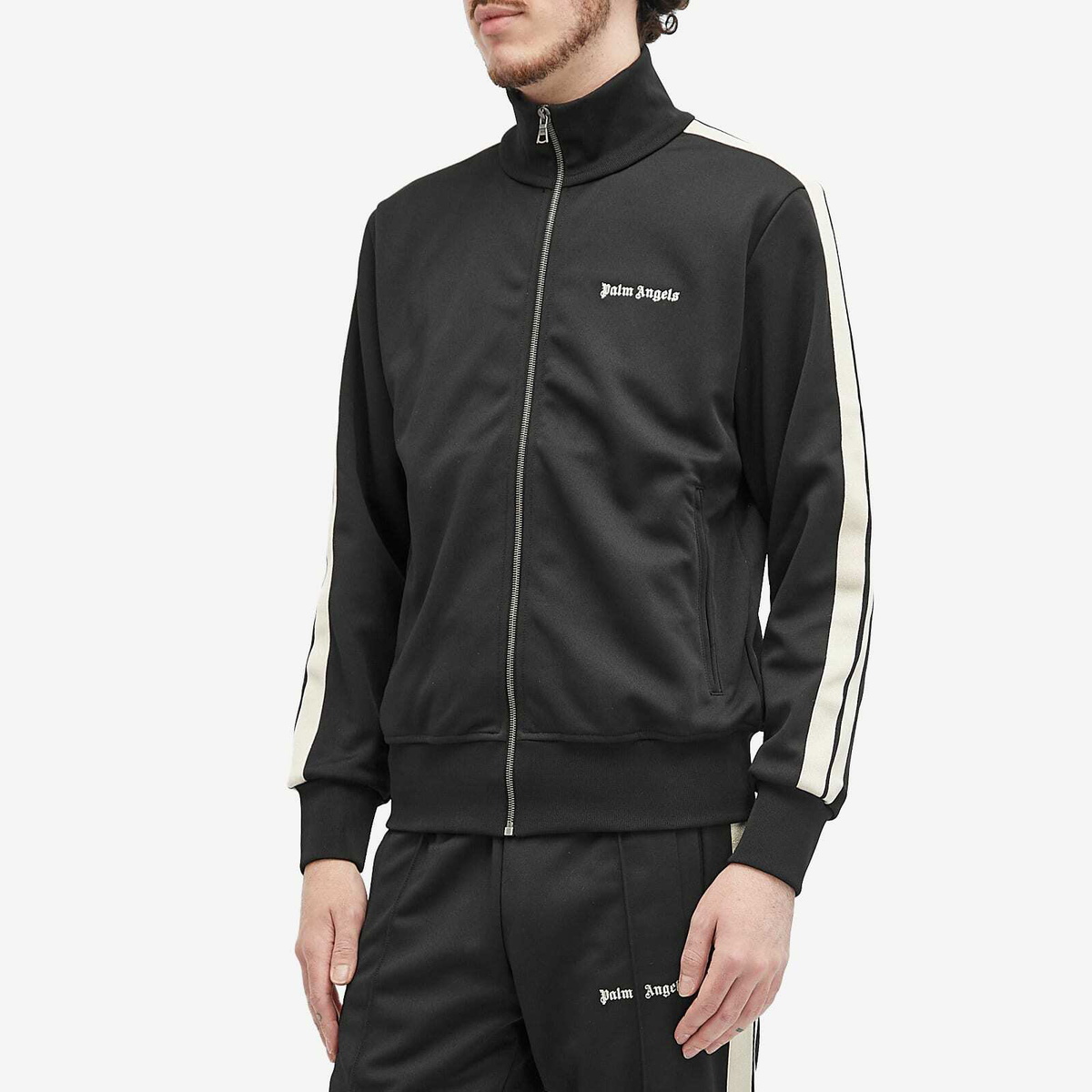 Palm Angels Men s Classic Logo Track Jacket in Black Palm Angels