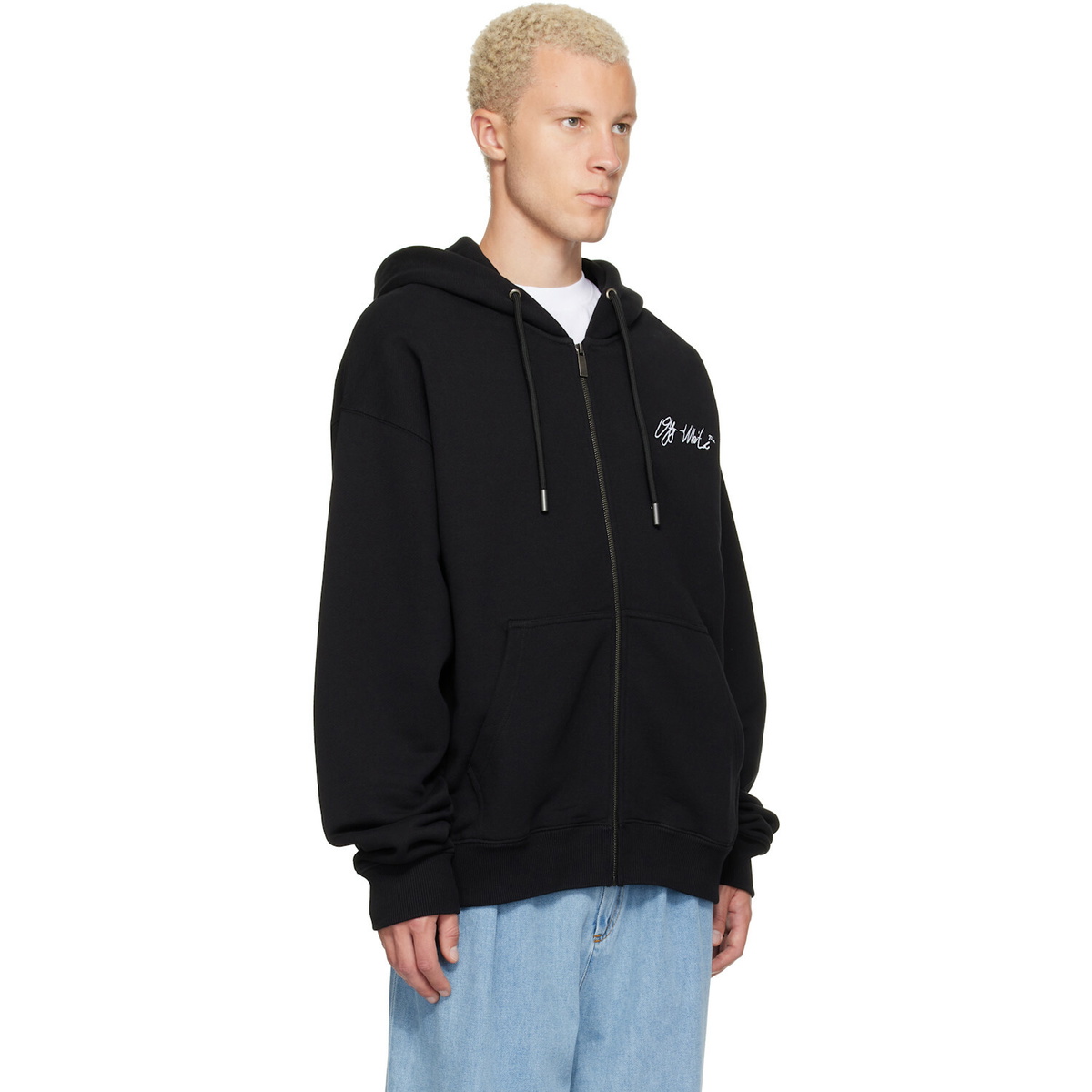 Off-White Black Mercy Scribble Skate Zip Hoodie