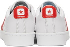 Converse White & Orange Leather Pro OX Sneakers