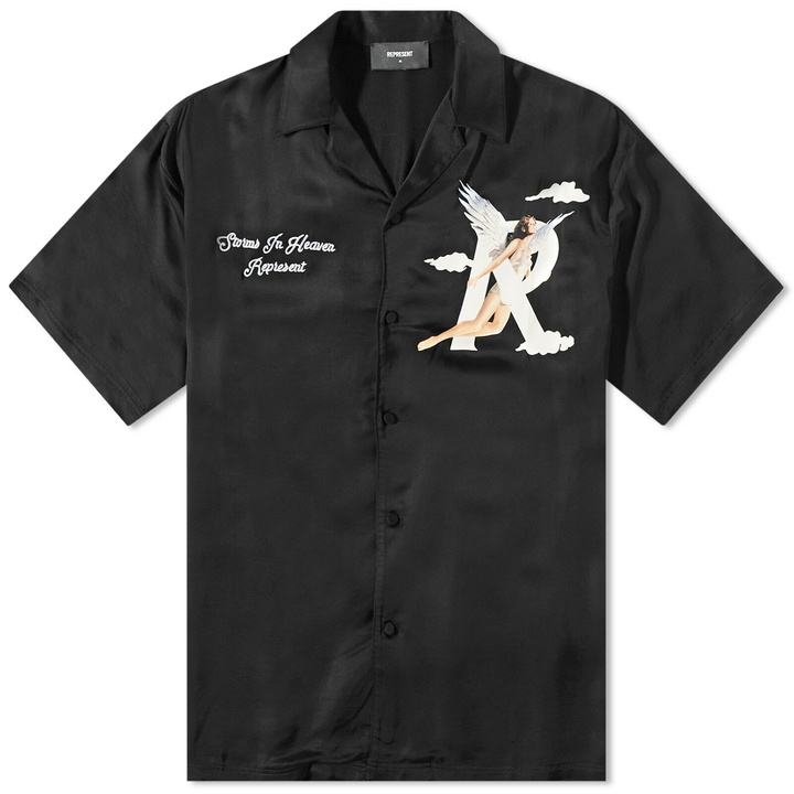 Photo: Represent Men's Storms In Heaven Satin Shirt in Black