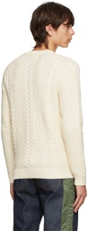 A.P.C. Off-White Cable Knit Clay Sweater