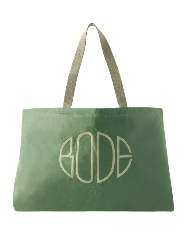 Photo: BODE - Logo-Embroidered Waxed-Cotton Tote Bag