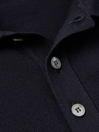 Zegna - Slim-Fit Cotton-Piqué Polo Shirt - Blue