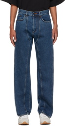 Y/Project Navy Classic Front Panel Jeans
