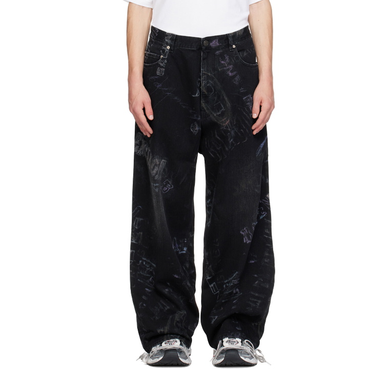 Photo: Balenciaga Black Minimal Baggy Jeans