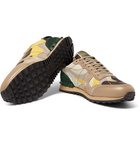 Valentino - Valentino Garavani Rockrunner Camouflage-Print Canvas, Leather and Suede Sneakers - Neutral