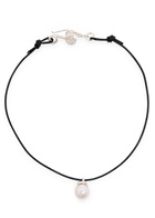 Sapir Bachar Pearl Leather Choker - One Size