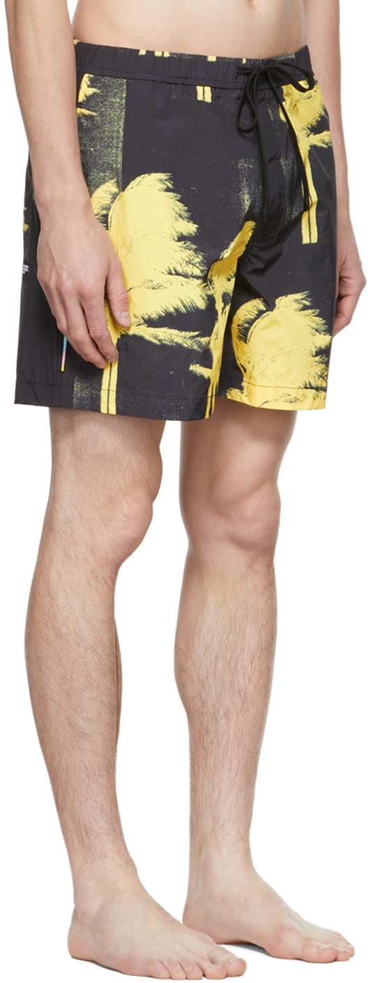 Double Rainbouu Black Graphic Swim Shorts