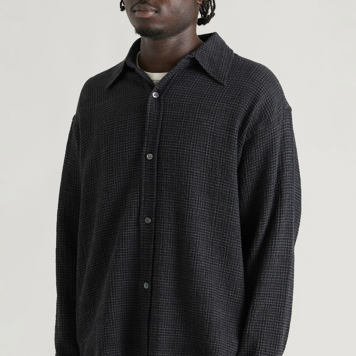 mfpen Men's Check Vacation Shirt in Midnight Check