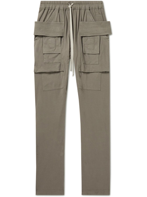 Photo: Rick Owens - Creatch Slim-Fit Tapered Cotton-Jersey Cargo Sweatpants - Gray