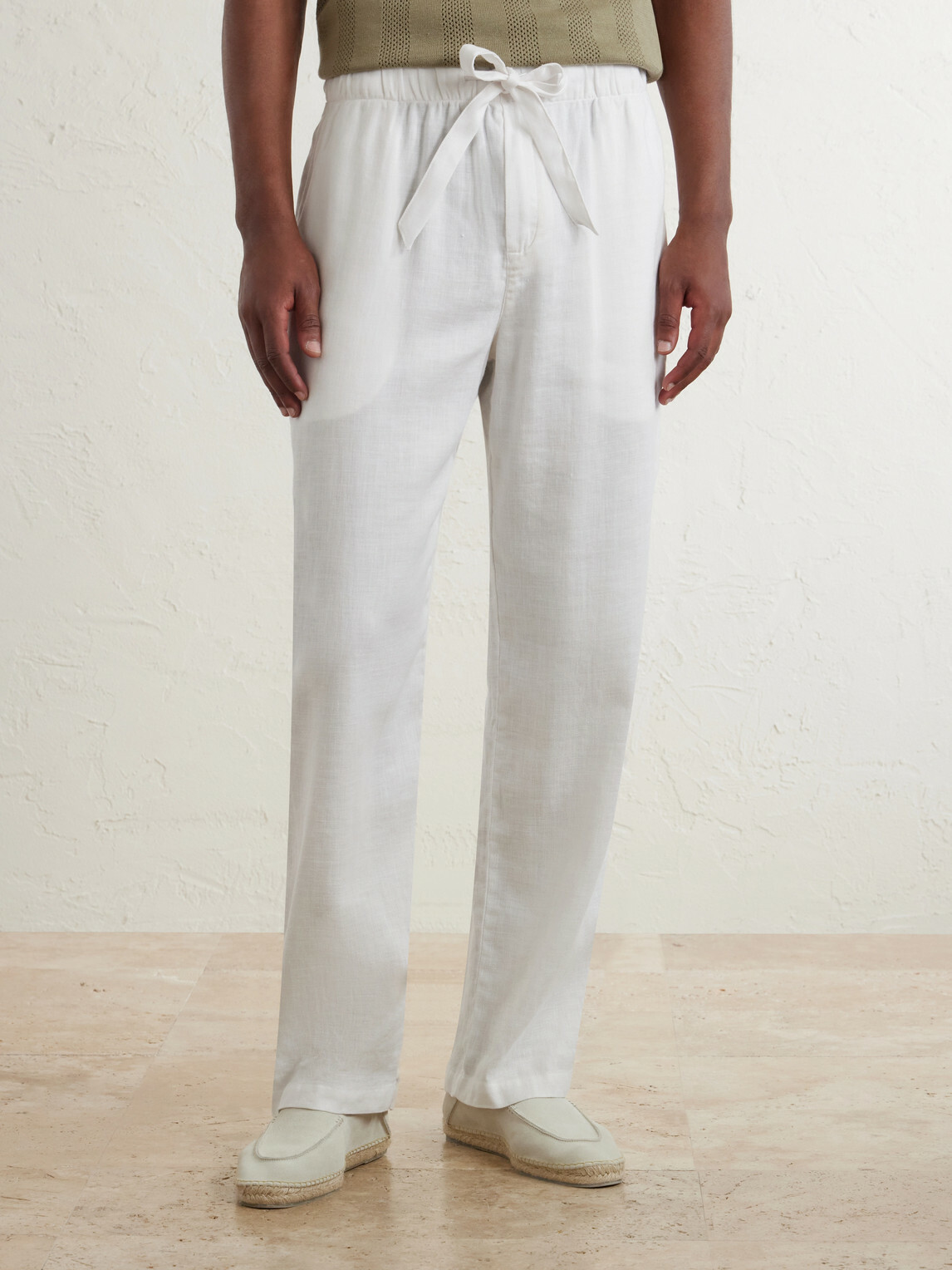 Frescobol Carioca - Luan Straight-Leg Linen and Cotton-Blend Drawstring Trousers - White