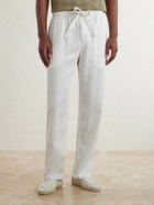 Frescobol Carioca - Luan Straight-Leg Linen and Cotton-Blend Drawstring Trousers - White