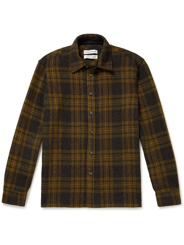 Photo: A Kind Of Guise - Dullu Checked Virgin Wool-Flannel Overshirt - Brown