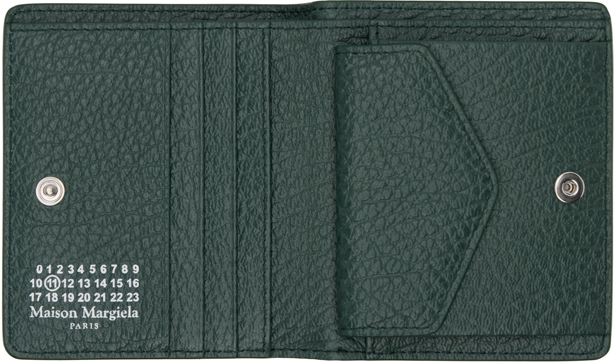小物 MAISON MARGIELA Mint Compact Wallet Maison Margiela Green Four Stitches Pocket Wallet Maison Margiela