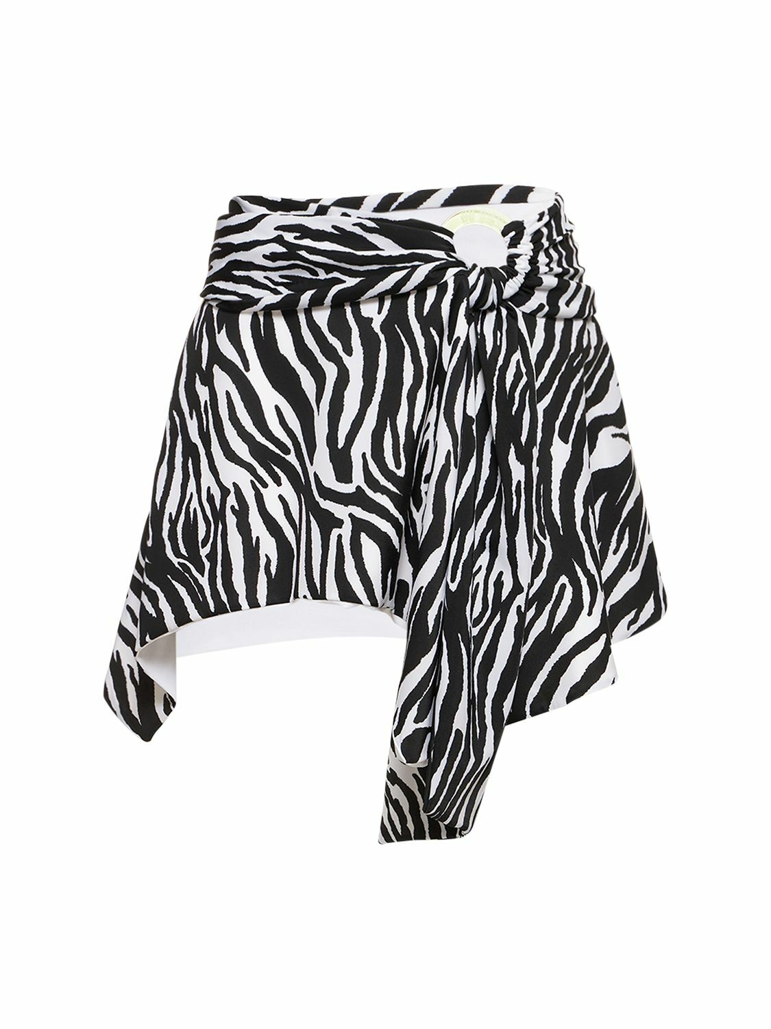 THE ATTICO - Zebra Printed Mini Skirt W/ Ring The Attico