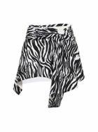 THE ATTICO - Zebra Printed Mini Skirt W/ Ring
