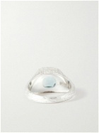Bleue Burnham - Natures Smile Sterling Silver Sapphire Signet Ring - Silver