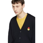 AMI Alexandre Mattiussi Navy Limited Edition SMILEY Edition Merino Cardigan