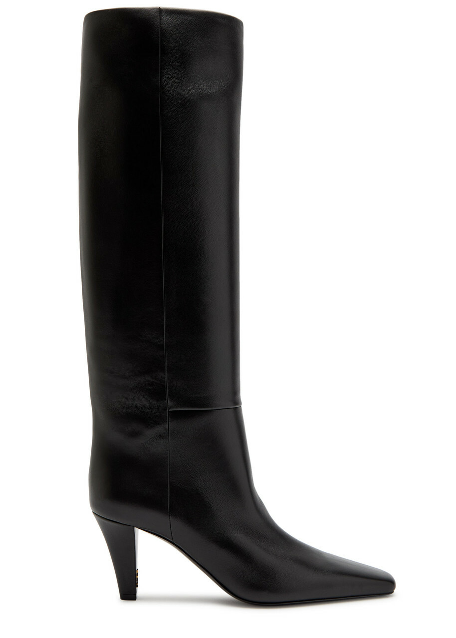 Saint Laurent Jill 75 Leather Knee-high Boots Black
