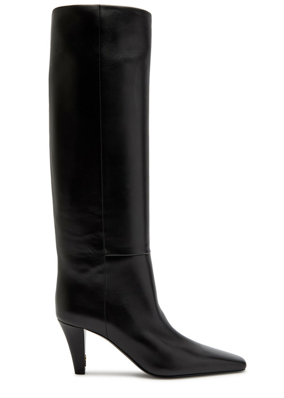 Photo: Saint Laurent Jill 75 Leather Knee-high Boots Black