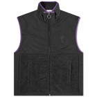 AMI Men's Heart Logo Sherpa Gillet in Black