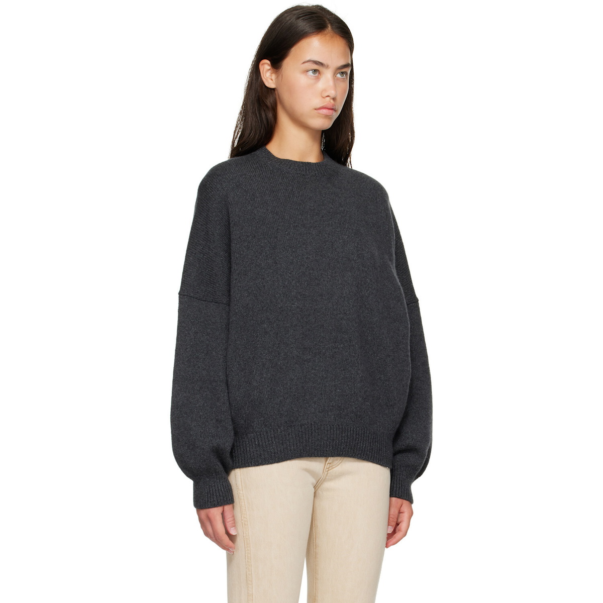 KHAITE Gray Margaux Sweater