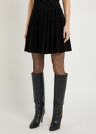 Balmain Sequin-embellished Stretch-knit Mini Skirt Black And Silver