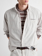 Neighborhood - Logo-Embroidered Checked Cotton-Poplin Shirt - White
