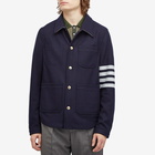 Thom Browne Men's Melton Wool Utility Patch Jacket in Navy