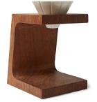 bi.du.haev - Wood and Porcelain Pour-Over Coffee Stand - Brown