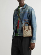 GUCCI - Leather-Trimmed Monogrammed Coated-Canvas Messenger Bag