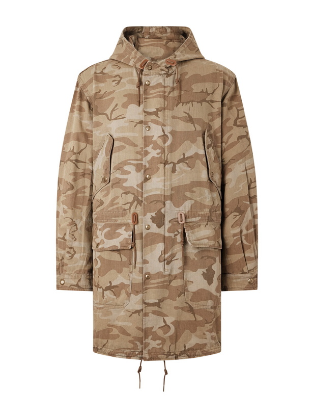 Photo: RRL - Pershing Camouflage-Print Denim Hooded Parka - Green