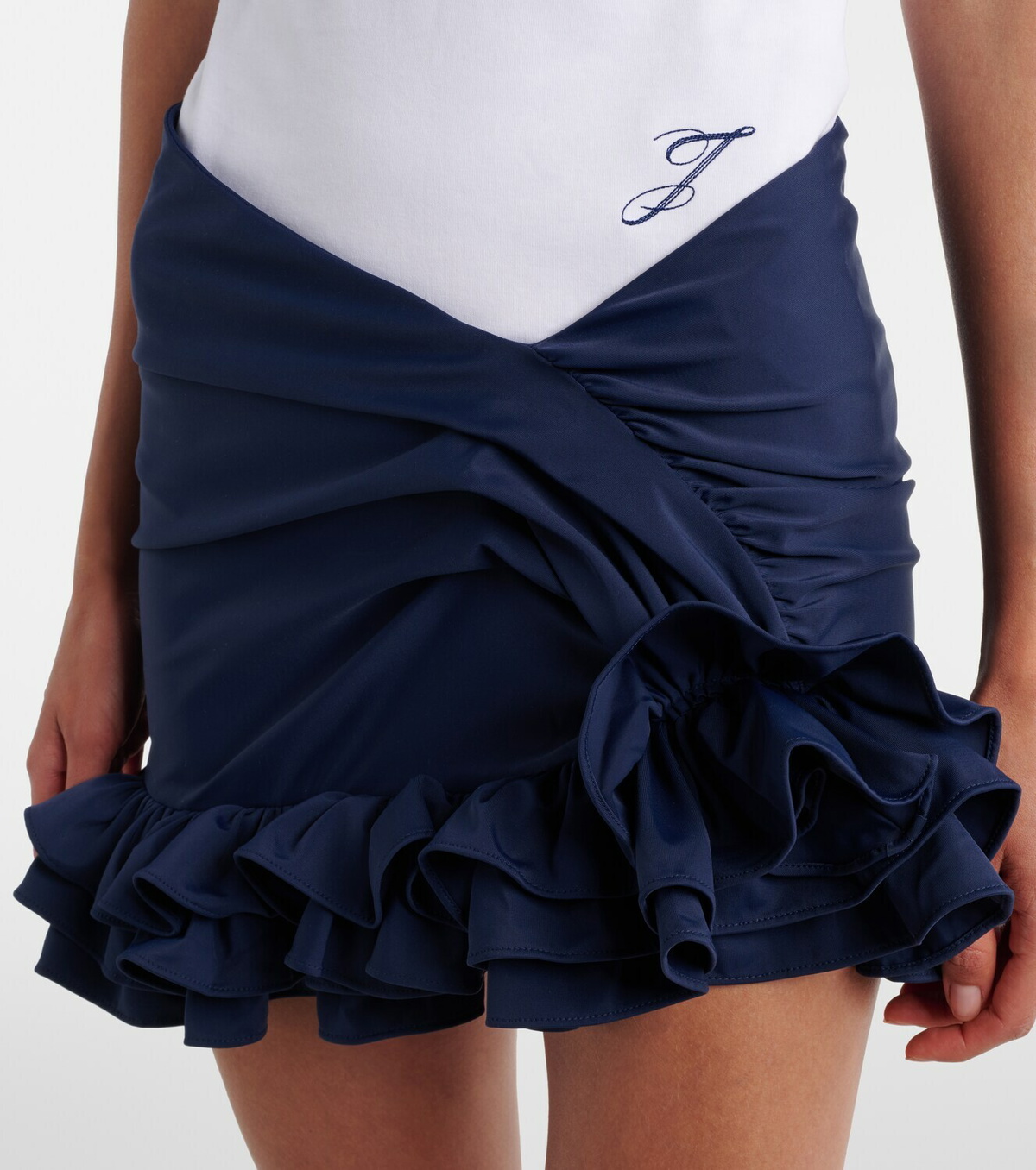 Jacquemus Playa ruffled jersey miniskirt
